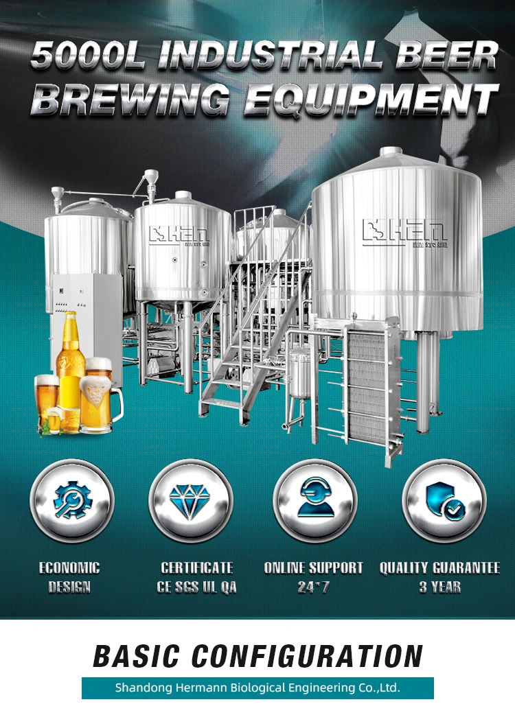 1000L 2000L 3000L 5000L Liter Micro Food Grade Beer Brewery Brewing Equipment for Beer Producing